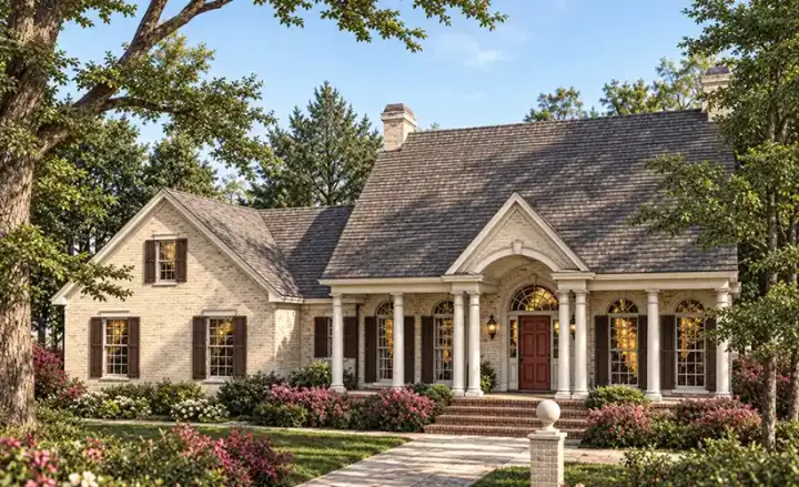 Southern house plans 47-174 - front exterior, 2,424 sq ft, 3 bed, 2 bath house plans | Monster House Plans