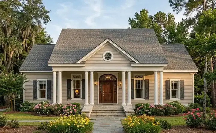 Southern house plans 47-183 - front exterior, 1,955 sq ft, 3 bed, 2 bath house plans | Monster House Plans