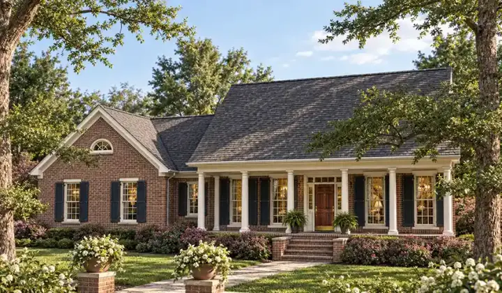 Southern house plans 47-184 - front exterior, 1,836 sq ft, 3 bed, 2 bath house plans | Monster House Plans
