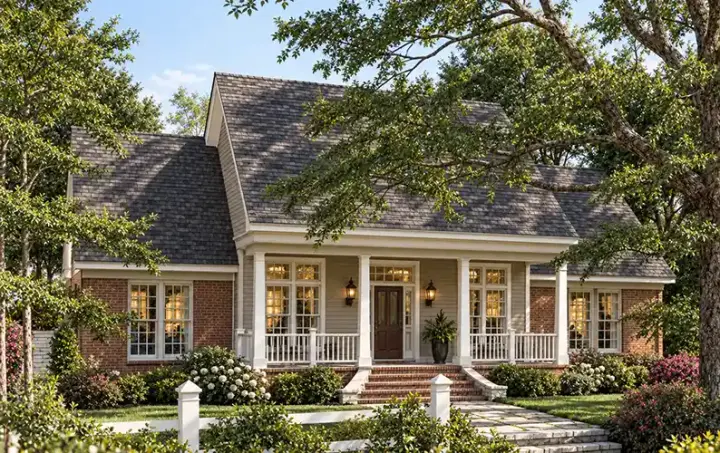 Southern house plans 47-188 - front exterior, 2,555 sq ft, 4 bed, 2 bath house plans | Monster House Plans