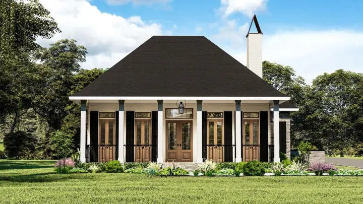 Southern house plans 47-198 - front exterior, 1,927 sq ft, 3 bed, 2 bath house plans | Monster House Plans