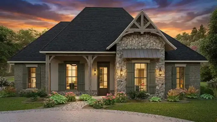 Craftsman house plans 47-209 - front exterior, 2,298 sq ft, 4 bed, 2 bath house plans | Monster House Plans