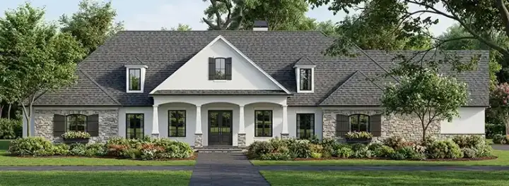 Southern house plans 47-358 - front exterior, 4,110 sq ft, 3 bed, 3 bath house plans | Monster House Plans
