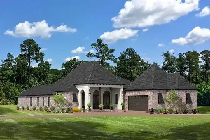 Southern house plans 47-360 - front exterior, 2,642 sq ft, 4 bed, 3 bath house plans | Monster House Plans