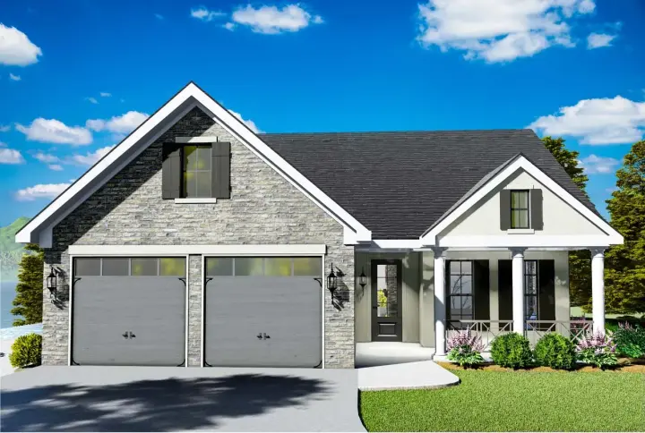 Traditional house plans 47-363 - front exterior, 1,725 sq ft, 3 bed, 2 bath house plans | Monster House Plans