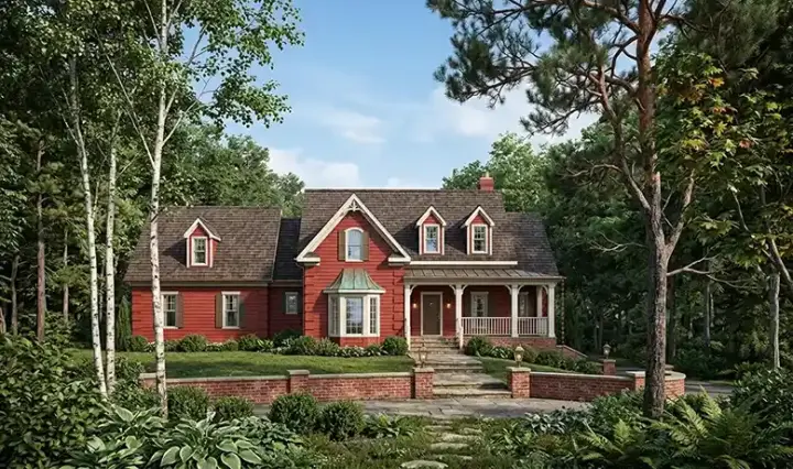 Southern house plans 48-108 - front exterior, 2,605 sq ft, 3 bed, 3 bath house plans | Monster House Plans