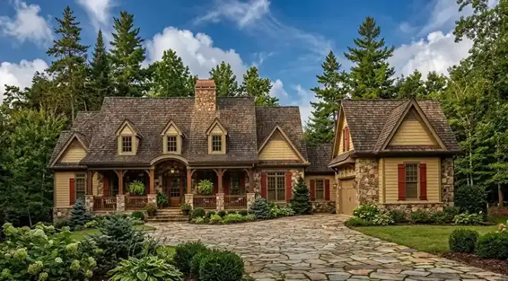 Country house plans 48-114 - front exterior, 3,476 sq ft, 3 bed, 3 bath house plans | Monster House Plans