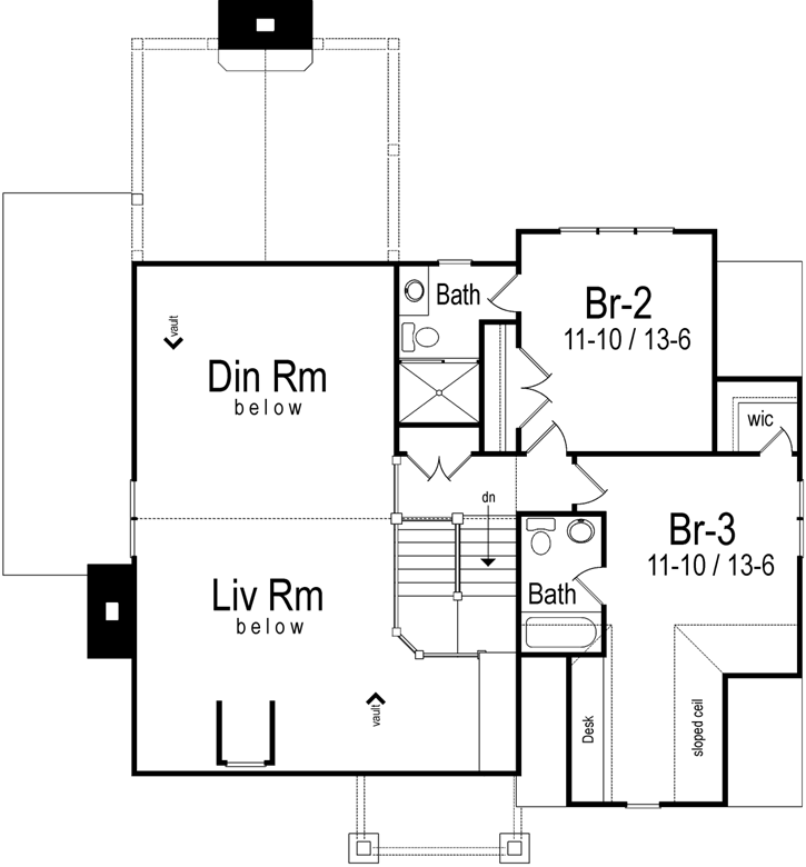 Upper/Second Floor Plan: 48-128