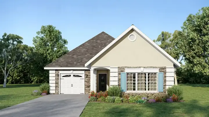 Southern house plans 49-113 - front exterior, 1,312 sq ft, 2 bed, 2 bath house plans | Monster House Plans