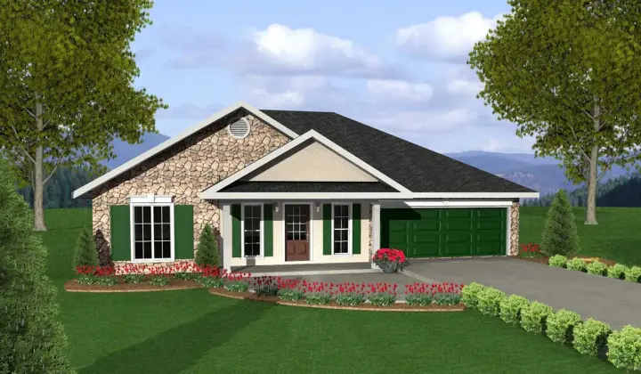 Traditional house plans 49-122 - front exterior, 1,551 sq ft, 3 bed, 2 bath house plans | Monster House Plans