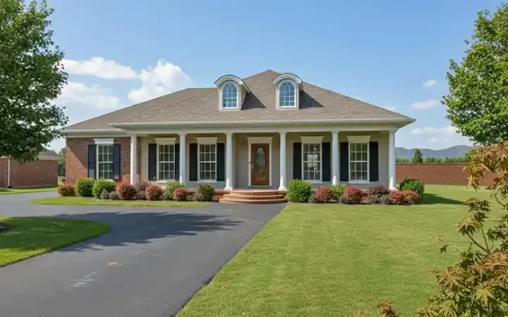 Southern house plans 49-123 - front exterior, 1,571 sq ft, 3 bed, 2 bath house plans | Monster House Plans