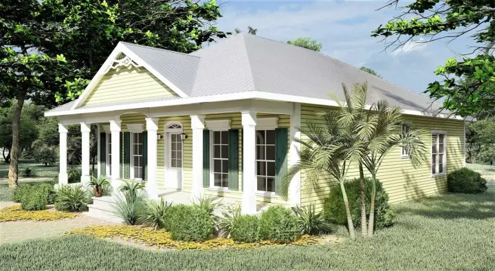Southern house plans 49-124 - front exterior, 1,587 sq ft, 3 bed, 2 bath house plans | Monster House Plans