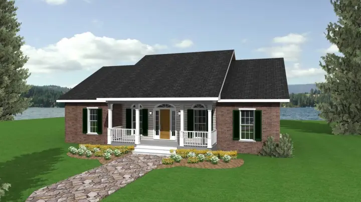 Southern house plans 49-129 - front exterior, 1,700 sq ft, 3 bed, 2 bath house plans | Monster House Plans