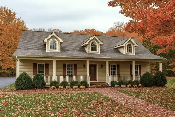 Farmhouse house plans 49-135 - front exterior, 1,856 sq ft, 4 bed, 3 bath house plans | Monster House Plans