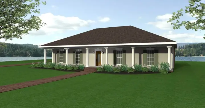 Southern house plans 49-136 - front exterior, 1,856 sq ft, 4 bed, 3 bath house plans | Monster House Plans