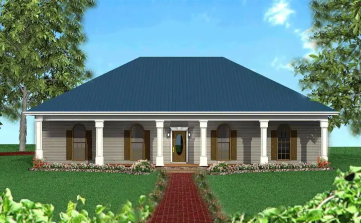 Southern house plans 49-138 - front exterior, 1,856 sq ft, 4 bed, 3 bath house plans | Monster House Plans