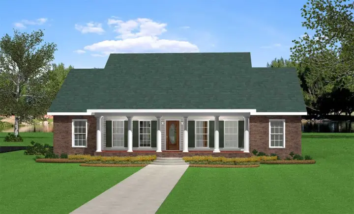Country house plans 49-140 - front exterior, 2,046 sq ft, 3 bed, 2 bath house plans | Monster House Plans