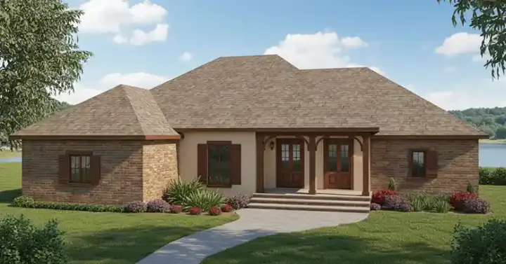Traditional house plans 49-158 - front exterior, 2,291 sq ft, 3 bed, 2 bath house plans | Monster House Plans
