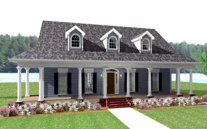 Country house plans 49-161 - front exterior, 2,337 sq ft, 3 bed, 2 bath house plans | Monster House Plans