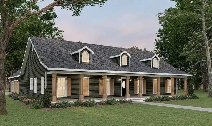 Southern house plans 49-166 - front exterior, 2,435 sq ft, 4 bed, 2 bath house plans | Monster House Plans