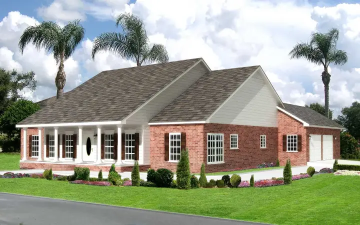 Southern Colonial house plans 49-171 - front exterior, 2,459 sq ft, 3 bed, 2 bath house plans | Monster House Plans