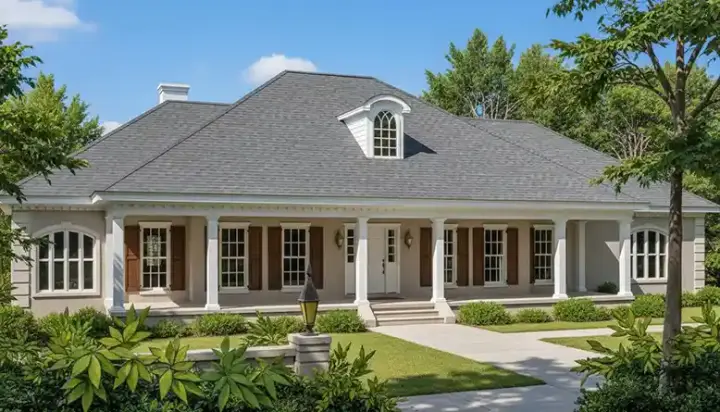 Southern house plans 49-174 - front exterior, 2,605 sq ft, 4 bed, 3 bath house plans | Monster House Plans