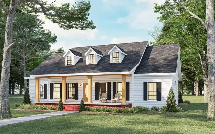 Southern house plans 49-187 - front exterior, 1,958 sq ft, 3 bed, 2 bath house plans | Monster House Plans