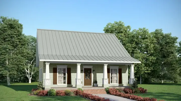Craftsman house plans 49-188 - front exterior, 1,122 sq ft, 2 bed, 2 bath house plans | Monster House Plans