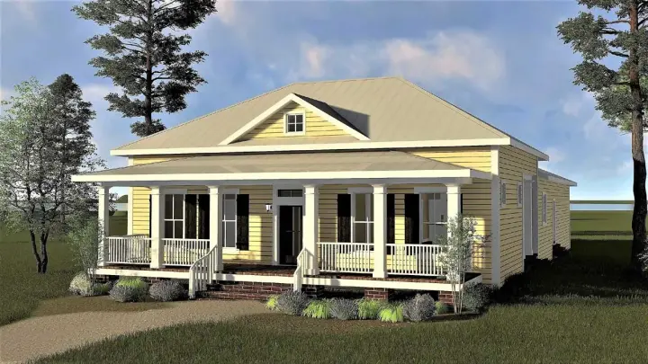 Southern house plans 49-190 - front exterior, 2,209 sq ft, 3 bed, 2 bath house plans | Monster House Plans
