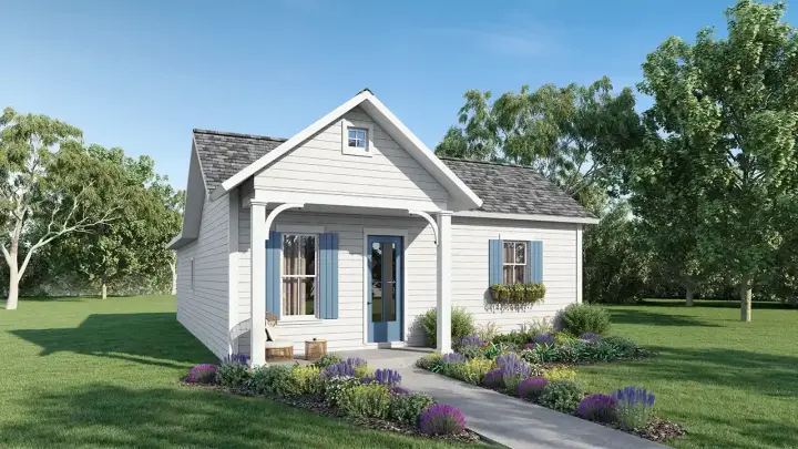 Traditional house plans 49-197 - front exterior, 1,320 sq ft, 3 bed, 2 bath house plans | Monster House Plans