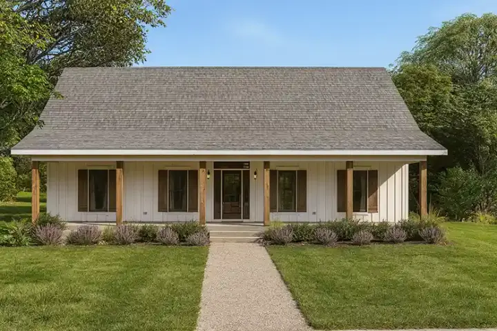 Country house plans 49-220 - front exterior, 2,096 sq ft, 4 bed, 2 bath house plans | Monster House Plans