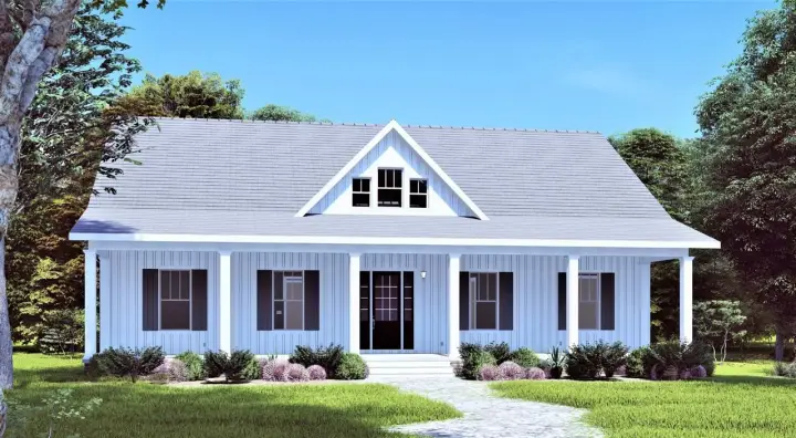 Country house plans 49-223 - front exterior, 2,102 sq ft, 3 bed, 2 bath house plans | Monster House Plans