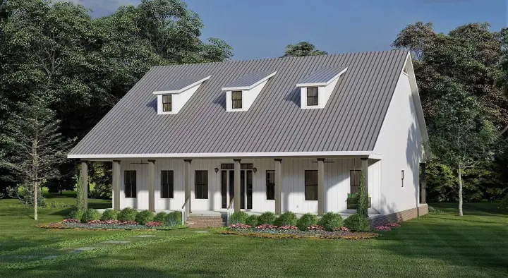 Country house plans 49-225 - front exterior, 1,860 sq ft, 3 bed, 2 bath house plans | Monster House Plans