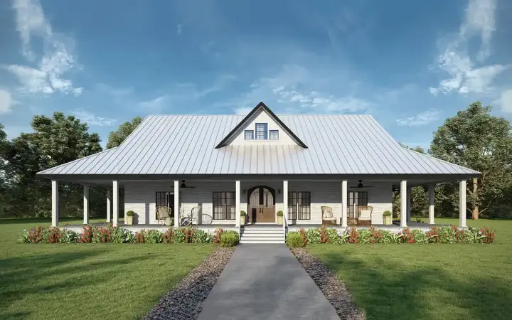 Country house plans 49-232 - front exterior, 2,090 sq ft, 3 bed, 2 bath house plans | Monster House Plans
