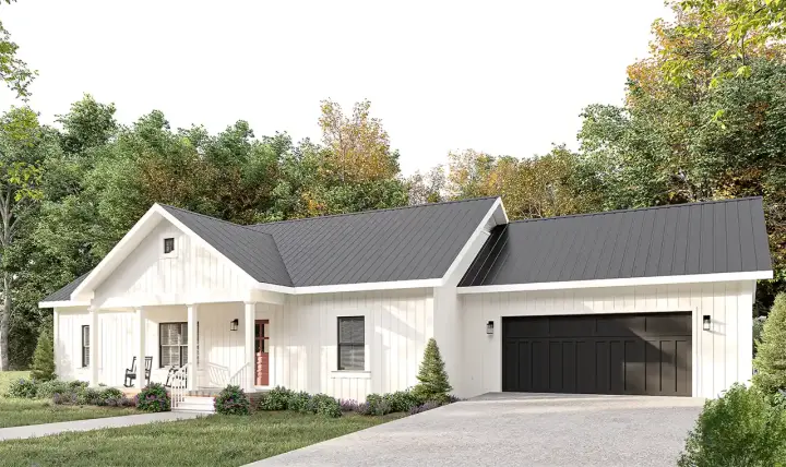 Country house plans 49-239 - front exterior, 1,425 sq ft, 3 bed, 2 bath house plans | Monster House Plans