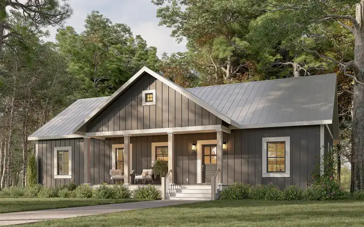 Country house plans 49-244 - front exterior, 1,632 sq ft, 3 bed, 2 bath house plans | Monster House Plans