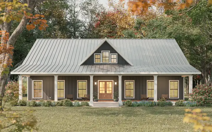 Country house plans 49-245 - front exterior, 2,352 sq ft, 5 bed, 3 bath house plans | Monster House Plans