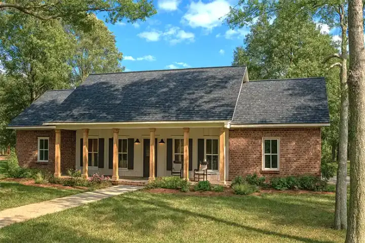 Country house plans 49-254 - front exterior, 2,096 sq ft, 3 bed, 2 bath house plans | Monster House Plans