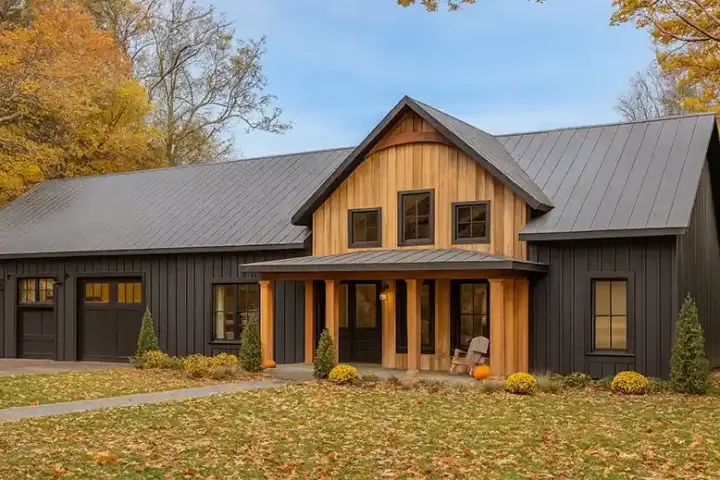 Barndominium house plans 49-260 - front exterior, 1,962 sq ft, 3 bed, 2 bath house plans | Monster House Plans