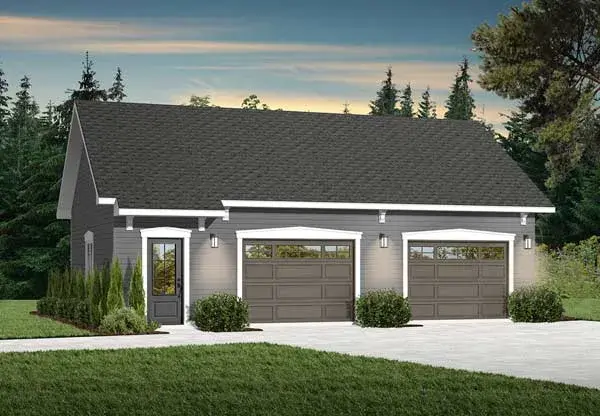 Ranch house plans 5-1010 - front exterior, 988 sq ft, 0 bed, 0 bath house plans | Monster House Plans