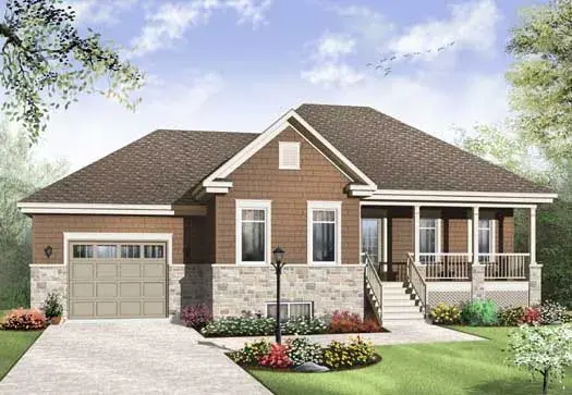 Craftsman house plans 5-1024 - front exterior, 1,963 sq ft, 3 bed, 2 bath house plans | Monster House Plans