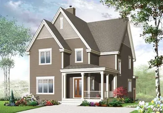 Country house plans 5-1032 - front exterior, 2,124 sq ft, 3 bed, 2 bath house plans | Monster House Plans
