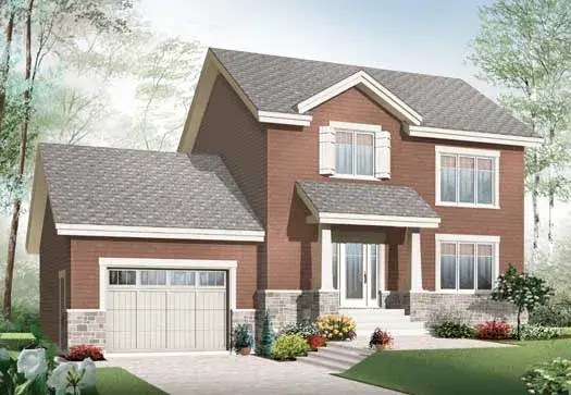 Craftsman house plans 5-1033 - front exterior, 1,690 sq ft, 3 bed, 1 bath house plans | Monster House Plans
