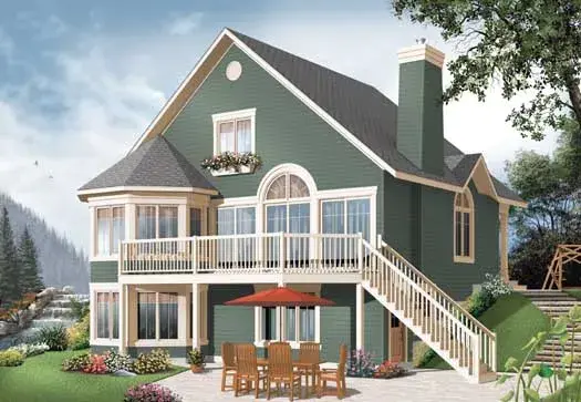 Country house plans 5-1040 - front exterior, 1,680 sq ft, 3 bed, 2 bath house plans | Monster House Plans