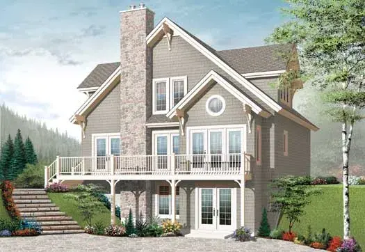 Traditional house plans 5-1042 - front exterior, 2,021 sq ft, 3 bed, 2 bath house plans | Monster House Plans