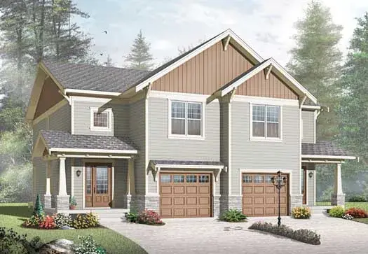 Craftsman house plans 5-1044 - front exterior, 3,220 sq ft, 6 bed, 2 bath house plans | Monster House Plans