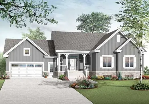 Country house plans 5-1046 - front exterior, 3,010 sq ft, 6 bed, 2 bath house plans | Monster House Plans