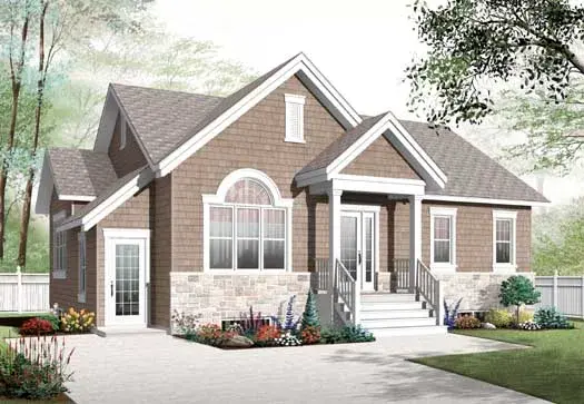Shingle house plans 5-1052 - front exterior, 2,425 sq ft, 4 bed, 2 bath house plans | Monster House Plans