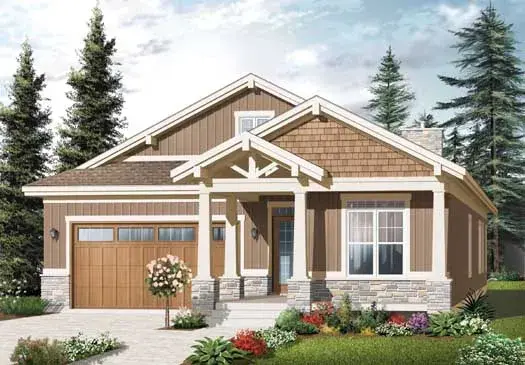 Craftsman house plans 5-1062 - front exterior, 1,779 sq ft, 3 bed, 2 bath house plans | Monster House Plans