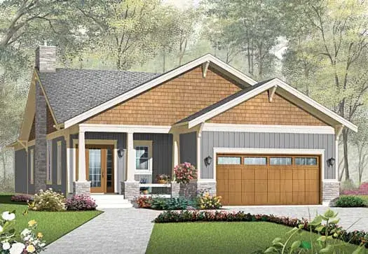 Craftsman house plans 5-1063 - front exterior, 1,838 sq ft, 3 bed, 2 bath house plans | Monster House Plans